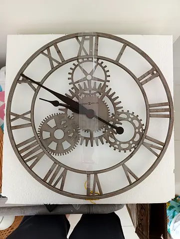 Large Decorative Metal Gear Wall Clock (Roman Numerals) - Brand new
