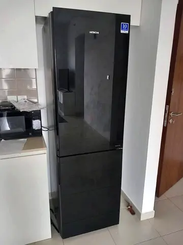 Hitachi Black Bottom-Freezer Refrigerator - Good Condition