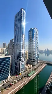 🌊 Stunning Sea View | Spacious Balcony | Free Parking | 3 Bedrooms | Al Qasba For Rent | Elegant