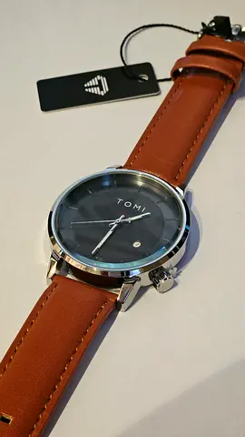 Tomi Brown Leather Strap Men's Watch - New with Tag