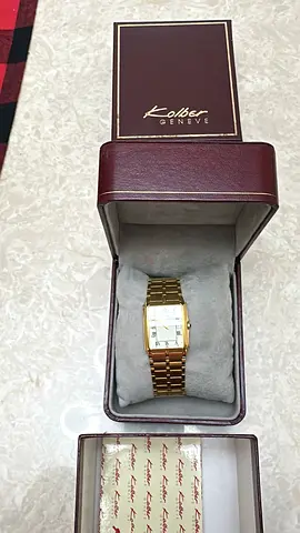 Gold-tone Kolber Genève men's watch with original box