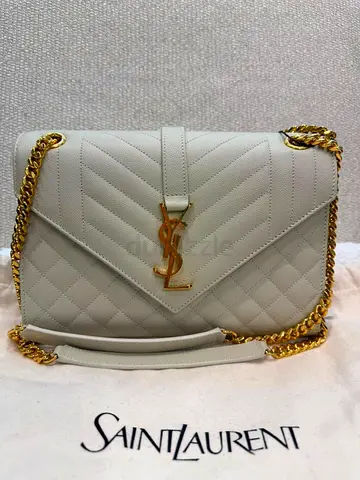 Saint Laurent Envelope Medium Bag in Mix Matelasse Grained de Poudre Embossed Leather