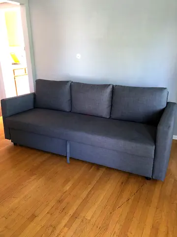Grey 3-Seater Sofa Bed with Removable Cushions - Good Condition