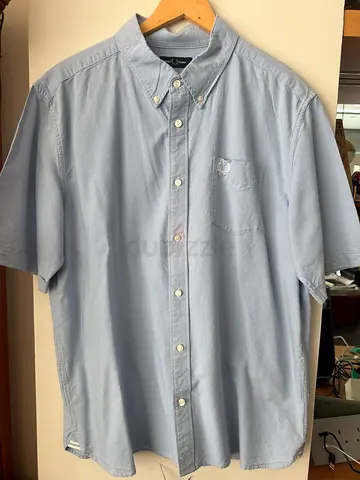 Fred Perry Sky Blue Oxford Shirt Short sleeve . - size , XXL