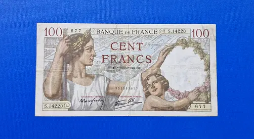 1940 France 100 Francs Banknote
