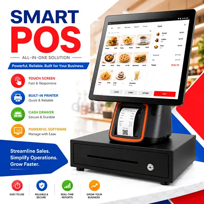 New 15.6-inch Full HD POS Cashier system touch screen machine with printer cash drawer + software