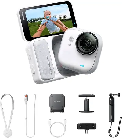 Insta360 GO Ultra (Arctic White) Creator Bundle + 256GB – Like New (w/ Storage Case)