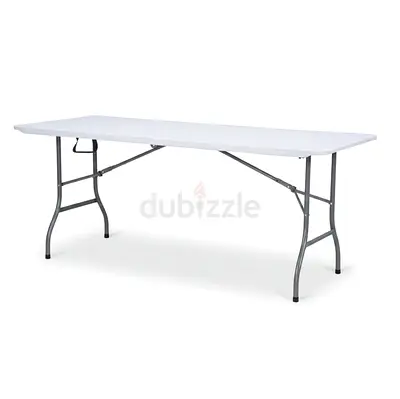 White Folding Plastic Party Table - 6FT (Sturdy, Portable)