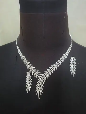 -crystal necklace and matching earrings set