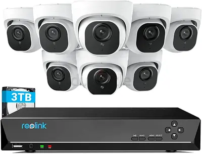 REOLINK 16CH 4K Security Dome Camera System with 4TB HDD RLK16-800D8