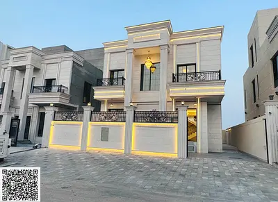 🏡 Luxury classic villa for sale in Al Helio 1 – Ajman | 6 master bedrooms | G+1+R | Full stone facade