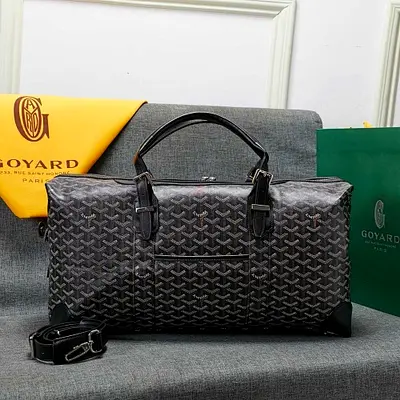 Goyard -style travel duffle bag