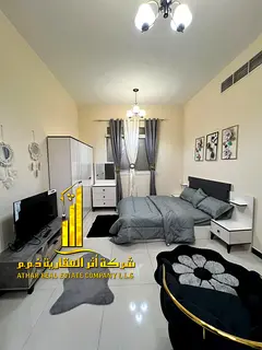 Luxury second occupied studio with separate kitchen and open view, fully furnished ✨ Ajman Al Hami