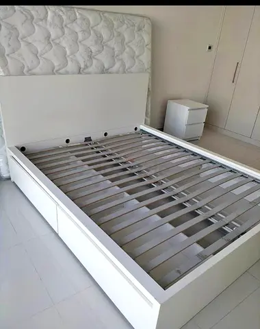 Ikea king size bed with mattress and storage drawers