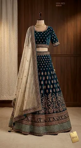 Stunning Velvet Designer Lehenga - Mint Condition