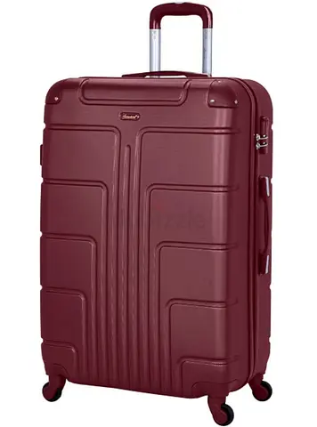 Maroon Hard Shell 4-Wheel Large big Suitcase with Telescopic Handle