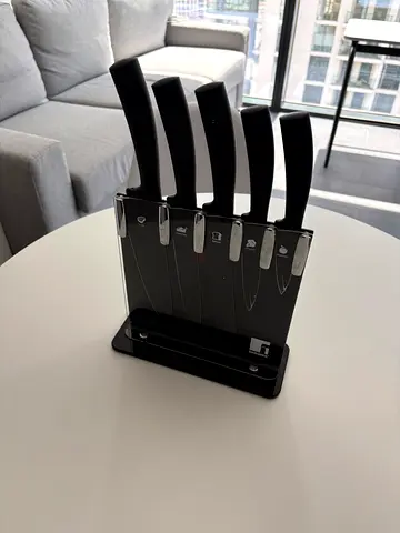 5-Piece Kitchen Knife Set with Block - Stainless, 8 Months Old