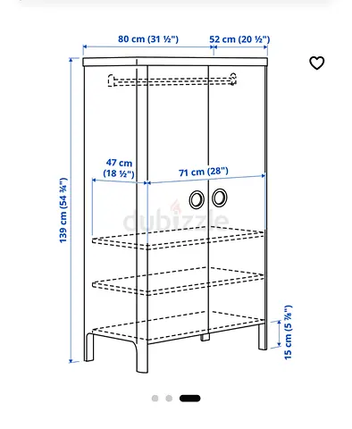 IKEA Kids wardrobe-Lightweight 2-door Wardrobe / Armoire with Shelves and Hanging Rail