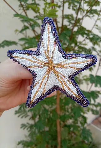 Handmade Beaded Starfish Brooch