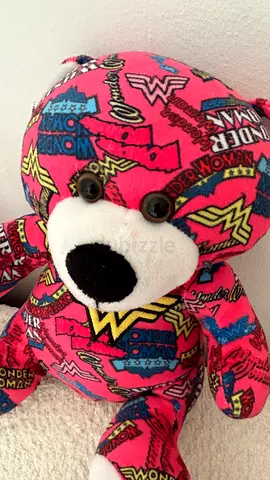 Wonder Woman patterned teddy bear plush toy - good used condition