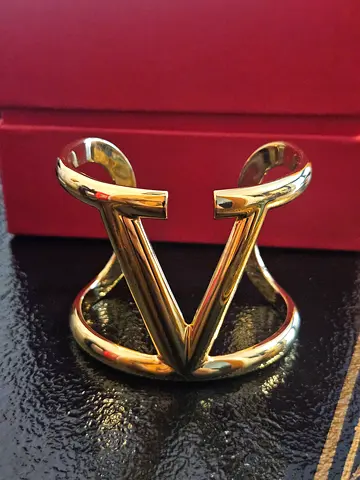 Authentic Valentino VLogo Gold Plated Bracelet in original box and a dust bag