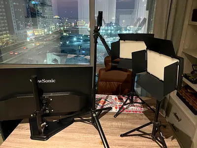 Portable LED Panel Video Lights with Barn Doors (Set of 2)