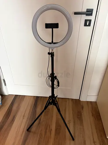 LED Selfie Ring Light with Adjustable Tri-Color Tripod And Phone Holder