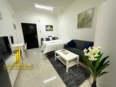 Luxury second occupied studio with separate kitchen and open view, fully furnished ✨ Ajman Al Rawda 2. For monthly rent.