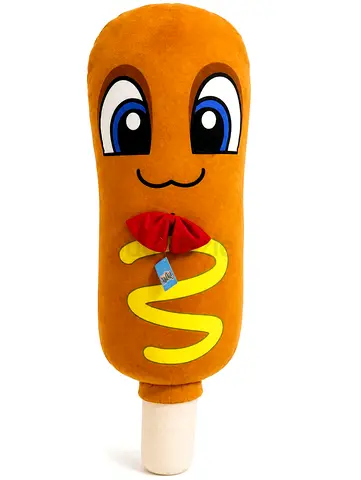 a cute and very big corn dog