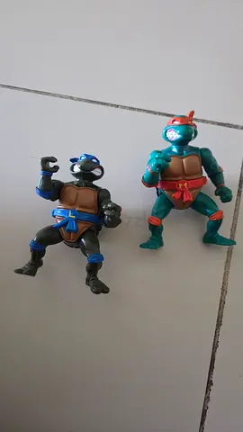 Set of 2 Teenage Mutant Ninja Turtles action figures (leatherback-style) - used