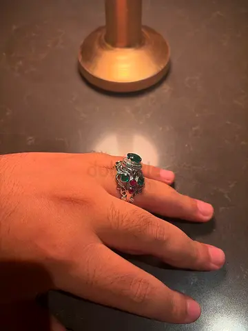 Ring for sale contains Emeralds,Ruby and white gold