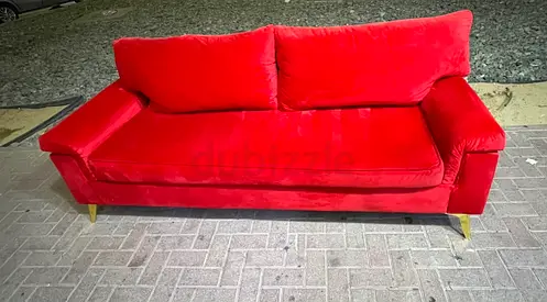 Red 3seater sofa available for sale