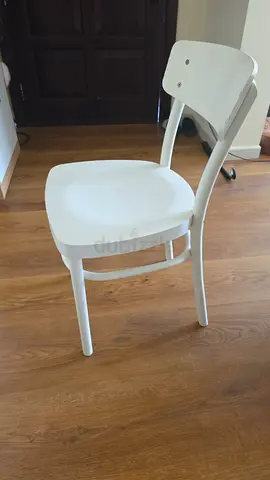4 White Wooden Dining/Side Chairs - Good Condition