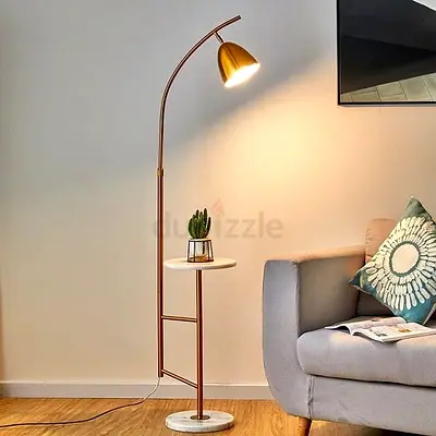 Inoro Marble floor lamp + artificial plant