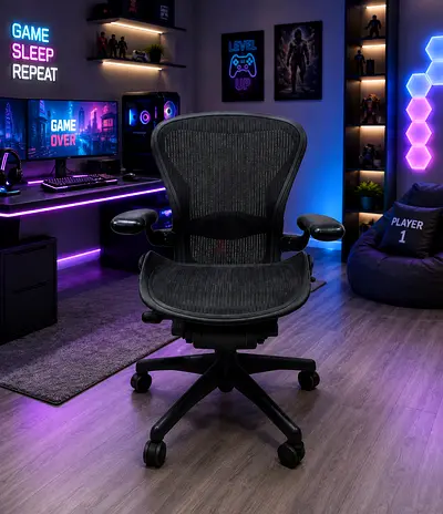 Herman Miller Ergonomic Black Mesh Office/Gaming Chair - Adjustable, Comfortable