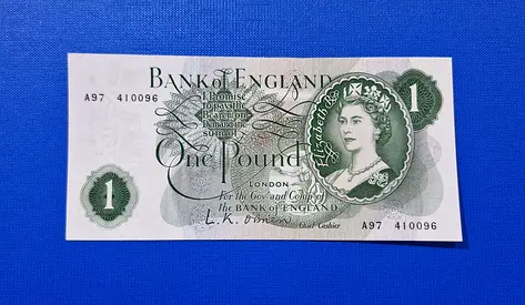 1961 England 1 Pound Banknote UNC