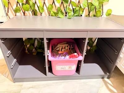 Grey toy Storage