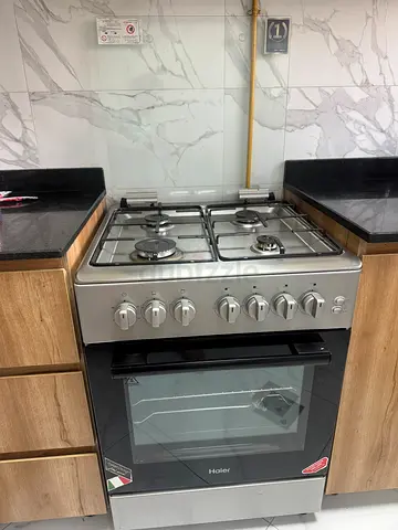 Haier Freestanding Gas Cooker with Oven - Stainless Steel, 4 Burners