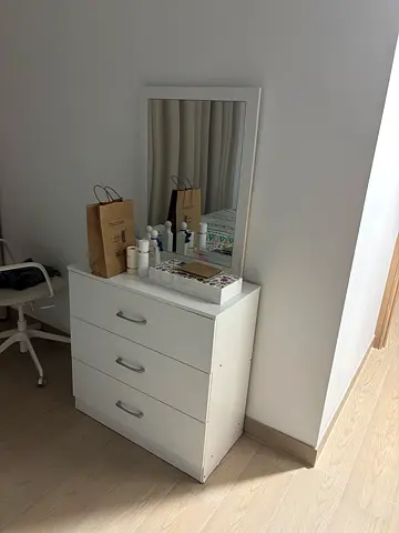 White 3-Drawer Dresser with Mirror - Good Condition price negotiable