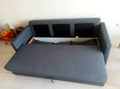 Grey 3-seater sofa bed with storage - good condition