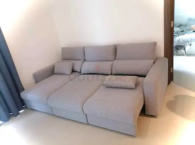 Like a brand new condition IKEA esklstuna lshape sofa bed with storage light gray color
