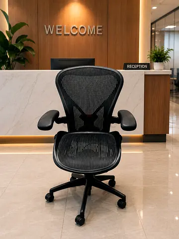 Herman Miller Ergonomic Black Mesh Office Chair – Adjustable, Good Condition