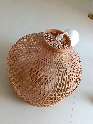 2 lamps: Handwoven Rattan Pendant Lamp & Modern concentric circular ceiling light fixture