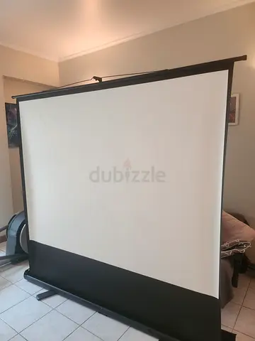 Portable 95" Roll-Up Projector Screen (Floor Pull-Up with Built-in Case)