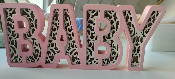Wooden decorative piece with led light inside