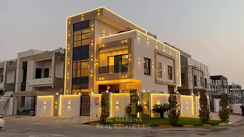 🏡 Luxury Corner Villa with Private Pool for Sale in Al Zahia – Ajman | Prime Location | 2 Floors + Rooftop | Fees Included