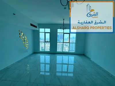 Annual Rental Apartment Directly on Ajman Corniche. Spacious 2 Bedroom Apartment with Separate Living Room, 2 Bathrooms, Excellent City and Creek Views, Second Occupant, Master Bedroom with Built-in W