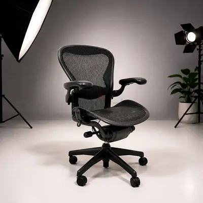 Herman Miller Ergonomic Mesh Office Chair with Adjustable Armrests and Wheels