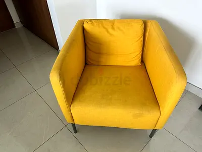 Yellow Fabric Armchair - Modern Single Seater