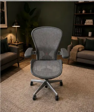 Herman Miller Ergonomic Mesh Office Chair with Adjustable Armrests and Lumbar Support